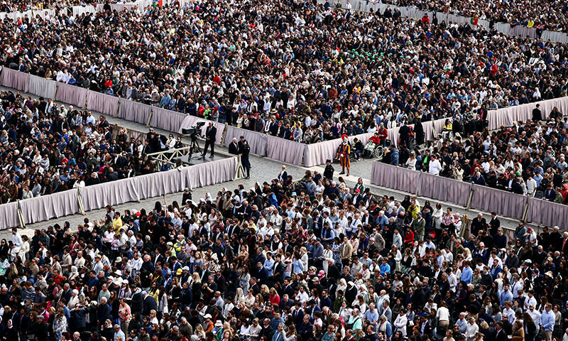 The faithful gather in St. Peter’s Square on the day of the Easter Sunday Mass at the Vatican on April 20. — Reuters