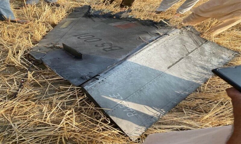 An image of wreckage from a downed Indian Rafale fighter jet. &mdash; The Washington Post