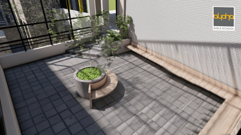 Zen space at Alpha Girls School designed for relaxation, reflection and recharging.