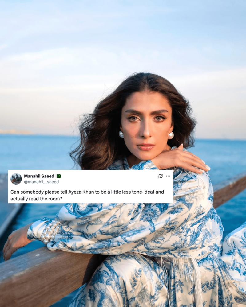 The internet wants Ayeza Khan to read the room after tone deaf post following murder of Sana Yousaf