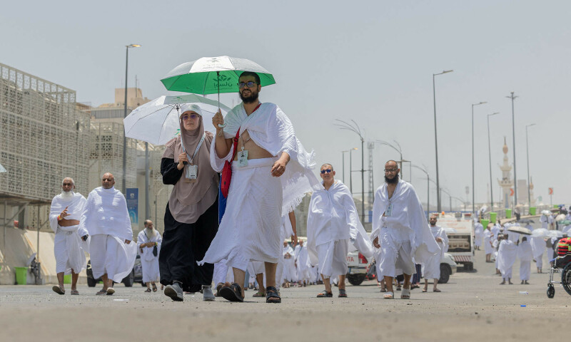 Muslims make their way to Mina during Haj from Makkah, Saudi Arabia on June 4. &mdash; Reuters.
