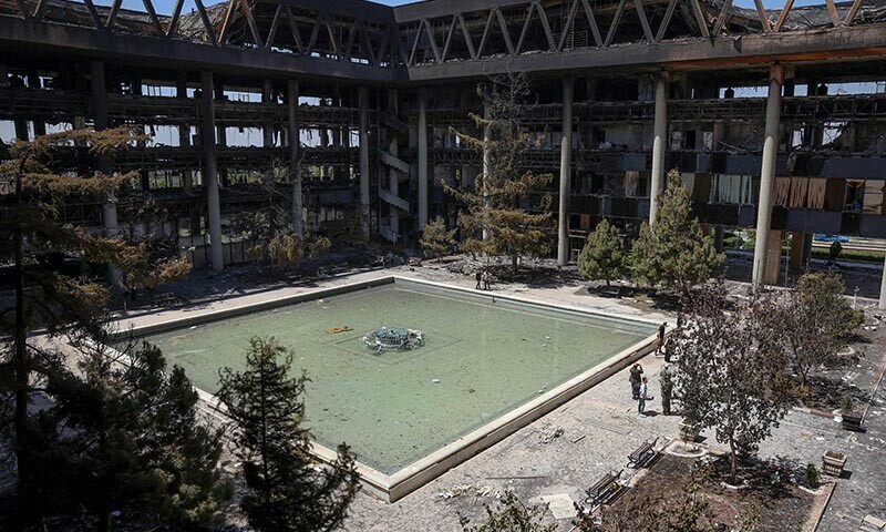 This picture shows the heavily damaged building of the Islamic Republic of Iran Broadcasting on June 19 after it was hit a few days earlier in an Israeli strike. &mdash; AFP