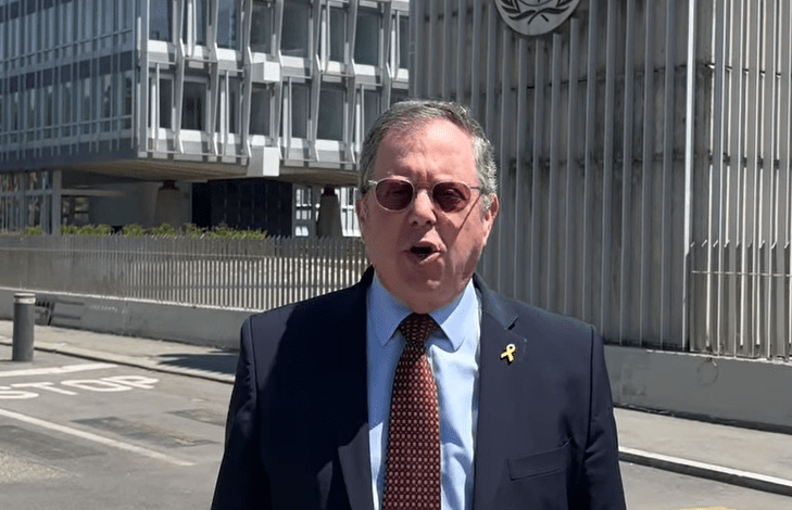  Daniel Meron, Israel&rsquo;s ambassador to the United Nations, in Geneva on June 19, 2025. &mdash; Facebook/IsraelinGeneva 