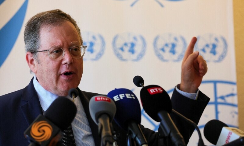 Permanent Representative of Israel to the UN in Geneva, Ambassador Daniel Meron, addresses the media in Geneva, Switzerland, June 20. &mdash; Reuters