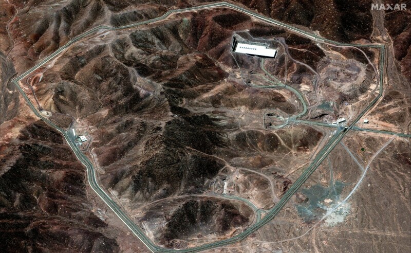 This handout satellite image provided by Maxar Technologies shows the Fordow Fuel Enrichment Plant in central Iran on June 14, 2025. &mdash; AFP