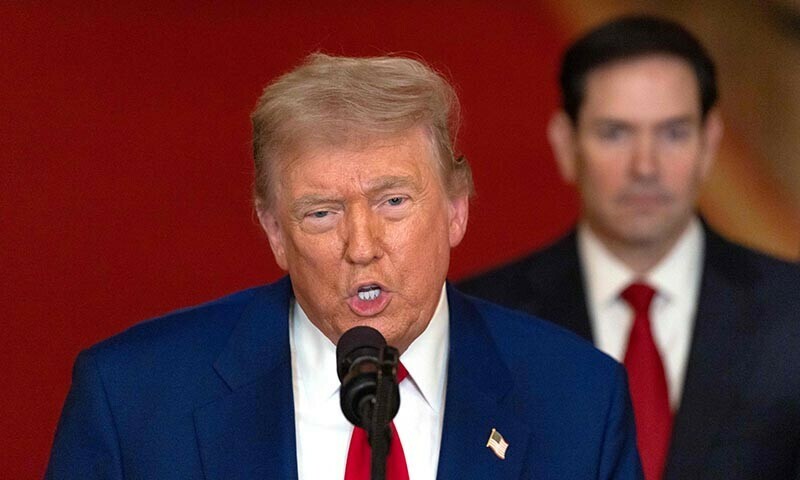 US President Donald Trump addresses the nation from the White House in Washington, DC on June 21 following the announcement that the US bombed nuclear sites in Iran. — AFP