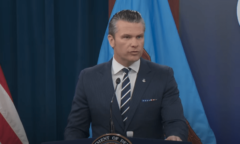 US Defence Secretary Pete Hegseth addresses a media briefing on US attacks on Iran&rsquo;s nuclear facilities in Washington, on June 22, 2025. &mdash; screengrab via Fox News YouTube