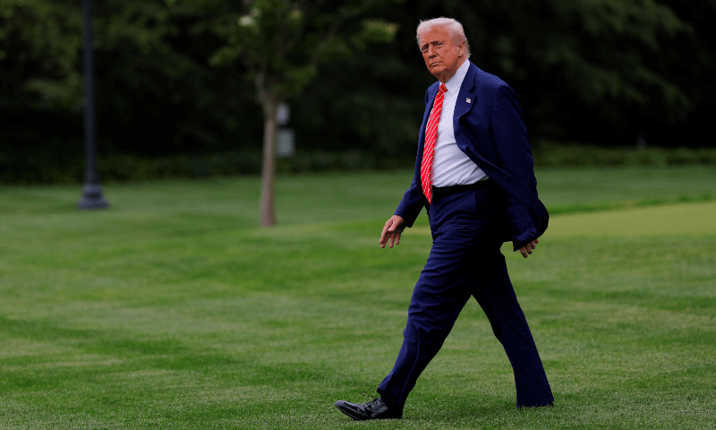 US President Donald Trump walks as he departs for Pennsylvania, on the South Lawn of the White House in Washington, DC, US on May 30, 2025. &mdash;Reuters