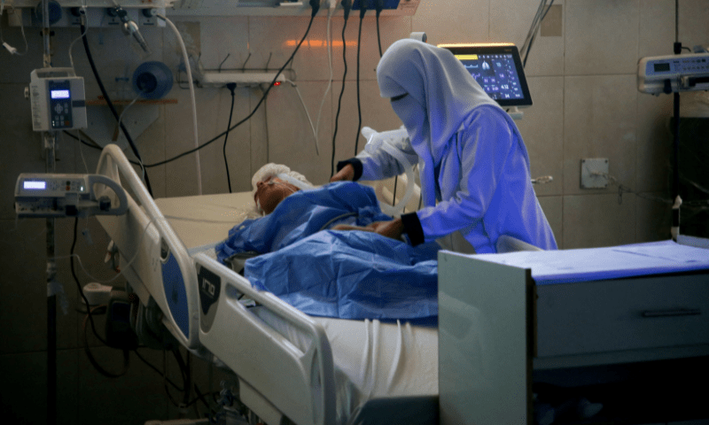 A wounded Palestinian receives treatment in the Intensive Care Unit at Nasser Hospital, which Gaza’s health ministry says is at risk of shutting down due to the Israeli blockade of fuel, as the ongoing shortage has already forced the facility to reduce its capacity, in Khan Younis in the southern Gaza Strip on July 9, 2025. — Reuters