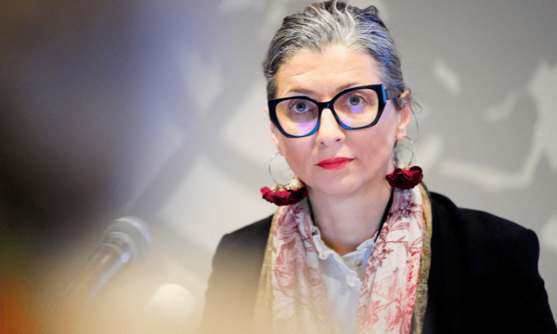  UN Special Rapporteur for the occupied Palestinian territories, Francesca Albanese gives a press conference at the UN City in Copenhagen, Denmark on February 5, 2025. &mdash; Reuters/File 