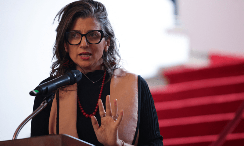  UN Special Rapporteur for the occupied Palestinian territories Francesca Albanese speaks during a press conference following an Emergency Conference of States, hosted by Colombia and South Africa, to discuss measures against Israel in relation to the conflict in Gaza, in Bogota, Colombia on July 15, 2025. — Reuters 