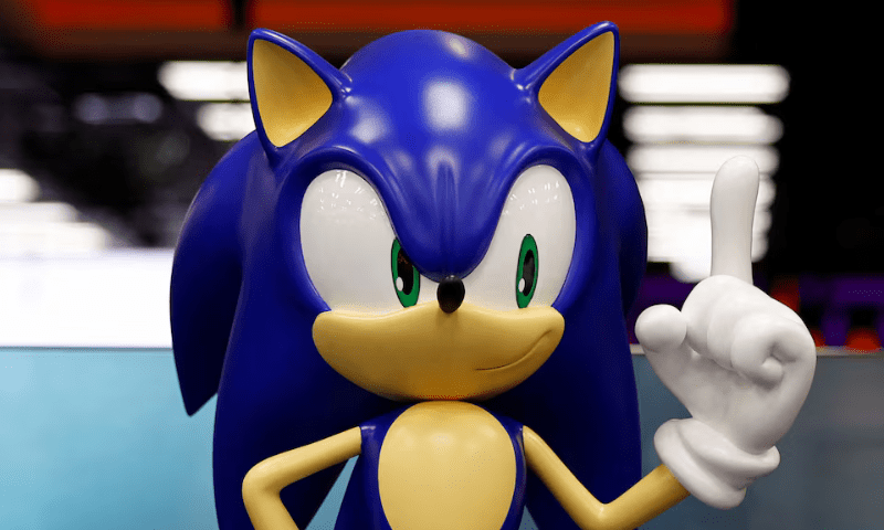 A model of Sega character ‘Sonic the Hedgehog’ is pictured at its headquarters in Tokyo, Japan on February 16, 2022. — Reuters