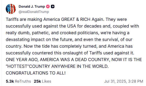 Screengrab from Truth Social/@realDonaldTrump