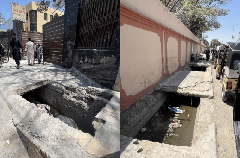 Open sewerage channel in front of Civil Hospital