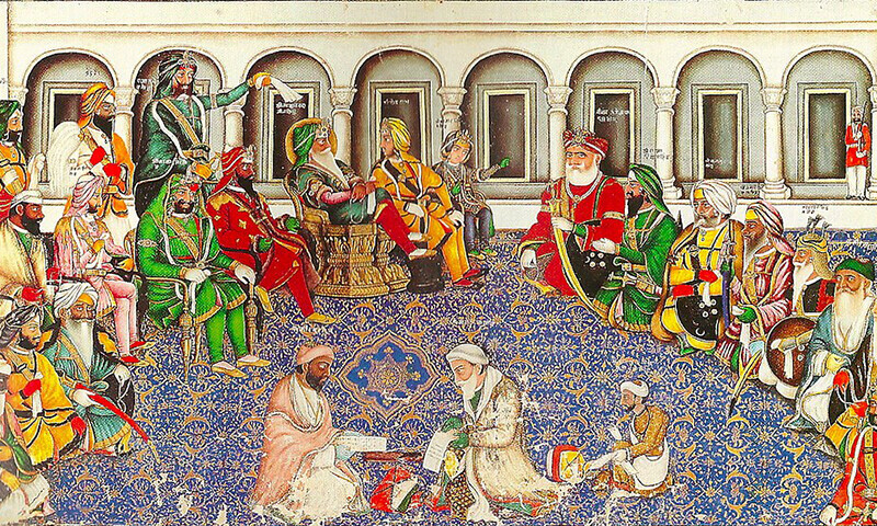    راجا رنجیت سنگھ کا دربار—وکی پیڈیا   