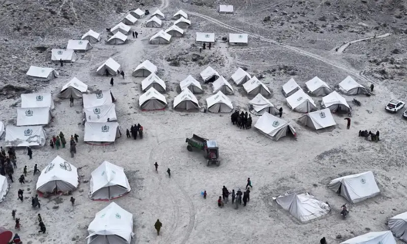 The displaced families of Haldi and Balayagan villages in Ghanche district living in tents. — Photo by the author