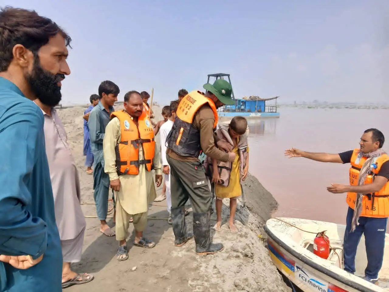 Rescue personnel help residents evacuate from areas near River Ravi in Nankana Sahib on Aug 28, 2025. &mdash; DC Office 