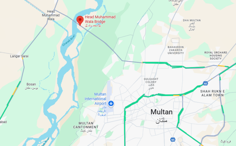  Location of Head Muhammad Wala on the Chenab River, in Multan, Punjab. &mdash; Google Maps 