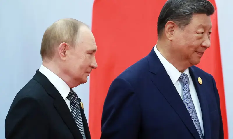Russian President Vladimir Putin and Chinese President Xi Jinping take part in a photo ceremony at the Shanghai Cooperation Organisation summit in Tianjin, China, on September 1, 2025. —  <em>Reuters</em>