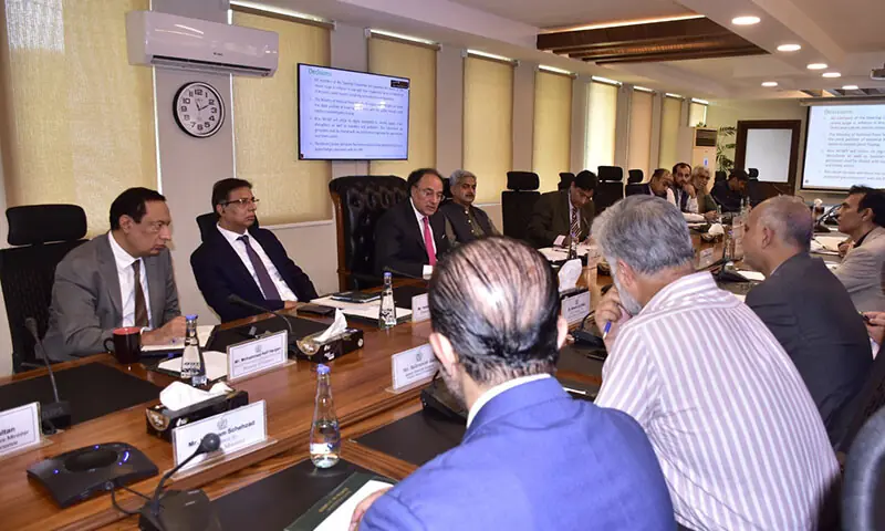 Finance Minister Muhammad Aurangzeb chairs a meeting of the Steering Committee on Inflationary Trends in Pakistan on September 11. &mdash; Finance Ministry