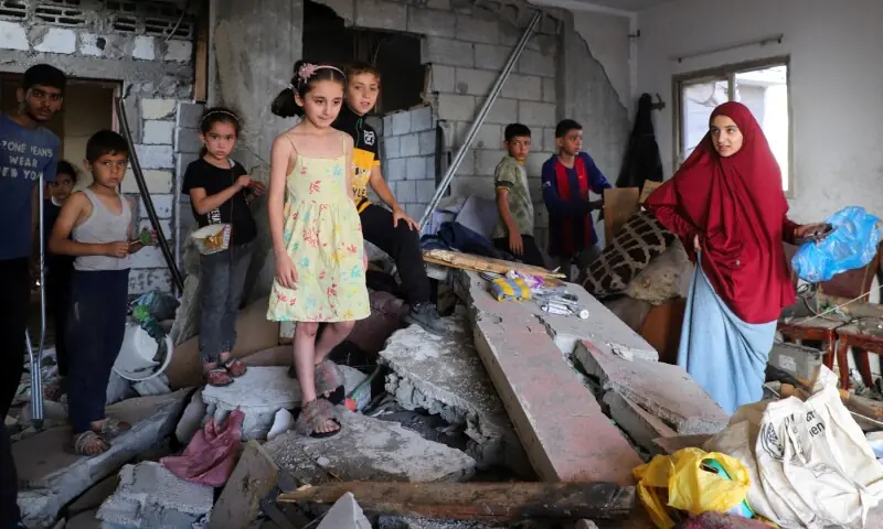 Displaced Palestinians in Gaza