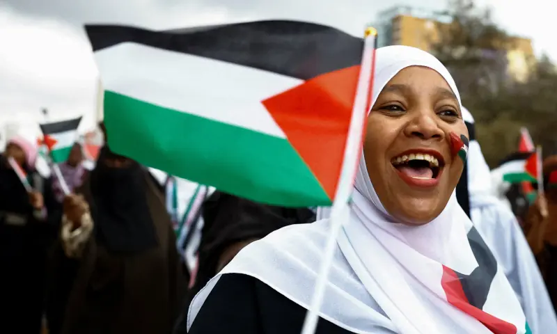  A woman participates in a &ldquo;Free Palestine&rdquo; protest in support of Palestinians, in Nairobi, Kenya on Sept 21, 2025. &mdash; Reuters/Thomas Mukoya 