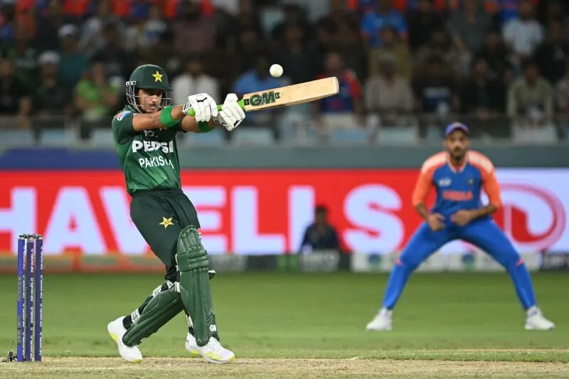 Pakistan’s Saim Ayub plays a shot during the Asia Cup 2025 Super Four Twenty20 international cricket match between India and Pakistan at the Dubai International Stadium in Dubai on September 21, 2025. — AFP
