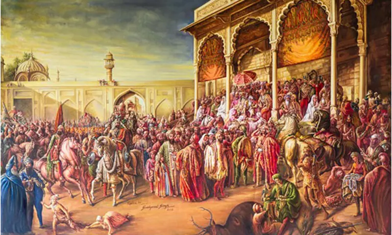    مہاراجا رنجیت سنگھ کی خالصہ فوج کا ایک اسکیچ   