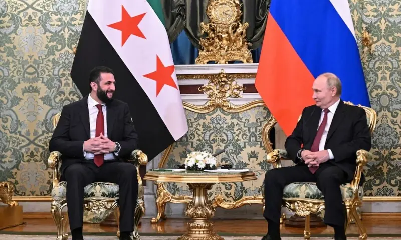 Russia’s President Vladimir Putin attends a meeting with Syria’s President Ahmed al-Sharaa in Moscow, Russia, October 15. —via Reuters