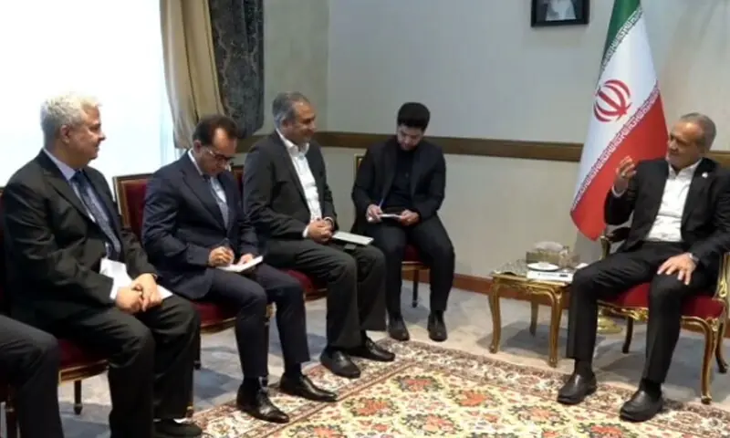 ‘Pakistan, Iran partners in regional peace and stability,’ Naqvi says in meeting with President Pezeshkian