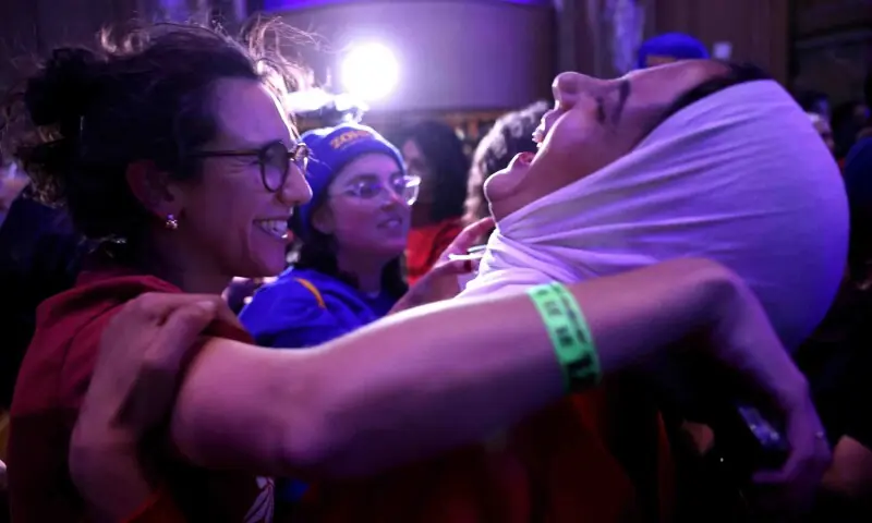 Supporters celebrate after New York City Democratic mayoral candidate Zohran Mamdani is announced the winner in the mayoral race at the Brooklyn Paramount on November 4, 2025 in the Brooklyn borough of New York City. &mdash; AFP