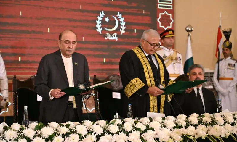 Justice Aminuddin Khan sworn in as first chief justice of Federal Constitutional Court