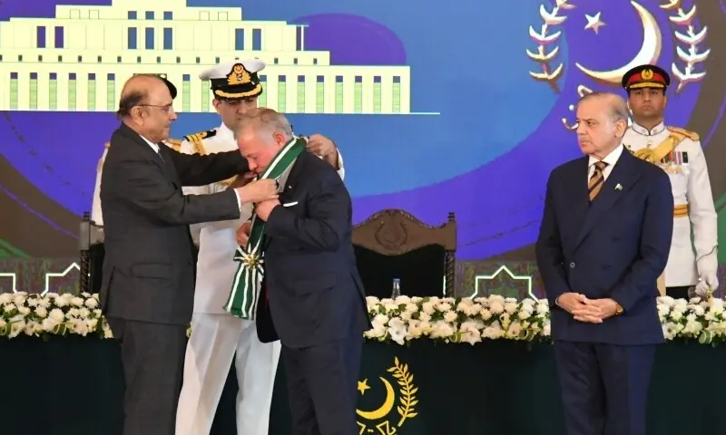 Govt confers Nishan-i-Pakistan upon King Abdullah II of Jordan