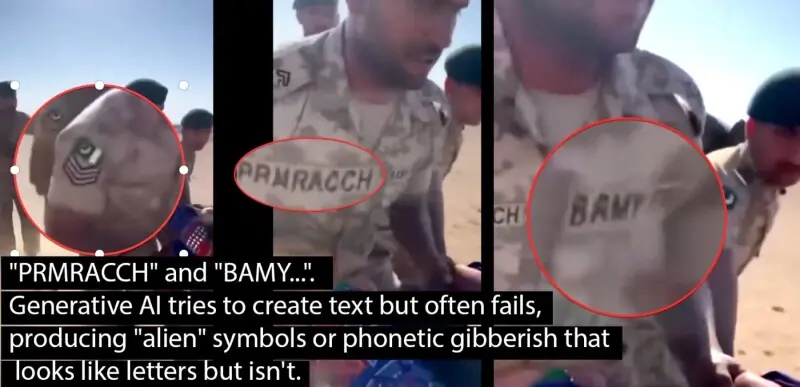 Screenshot of visual inconsistencies in the video.