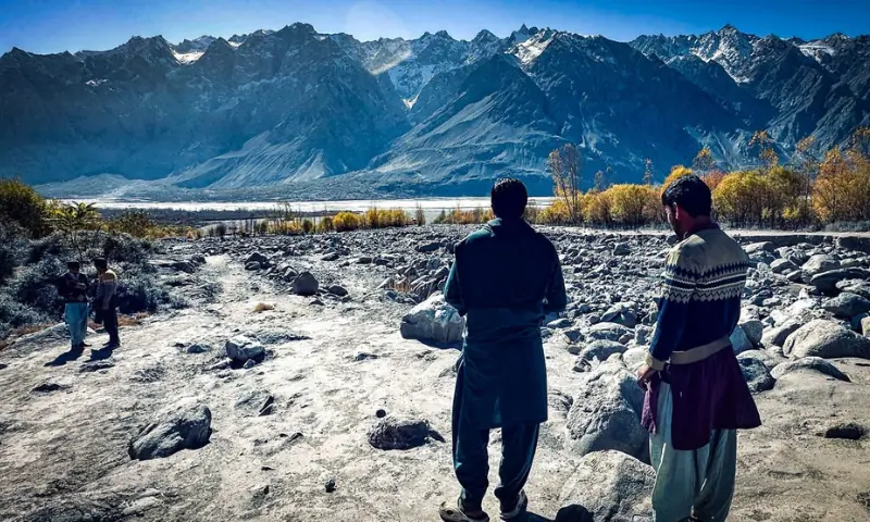 Hurchus damaged land after the flood. Apricots used to grow there.