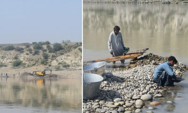 Left: Rich gold diggers of the Indus Right: Poor gold diggers of the Indus