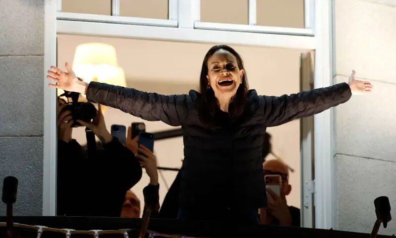 Venezuelan opposition leader Maria Corina Machado emerges from hiding after winning Nobel