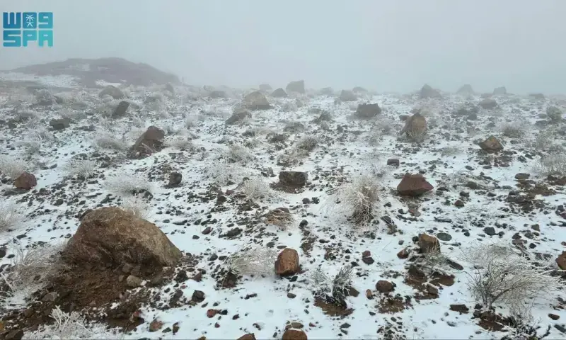 سعودی عرب اور قطر میں غیرمتوقع برفباری، کئی علاقوں میں شدید سردی اور بارش