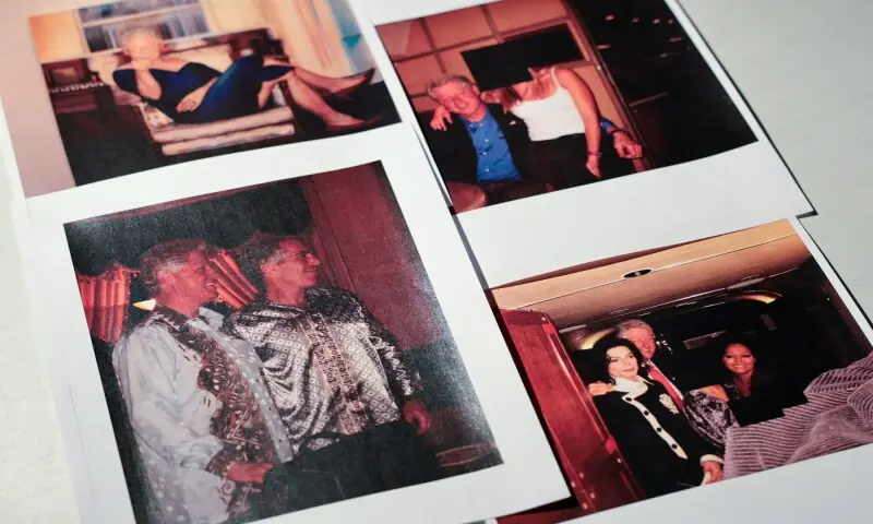 Newly-released documents from late financier and sex offender Jeffrey Epstein, including a number of pictures of former US President Bill Clinton and a photo of a painting depicting Clinton in a blue dress, are seen in these handout images released by the U.S. Justice Department and printed and arranged for a photograph by Reuters in Washington, DC, US on December 19, 2025. &mdash;Reuters