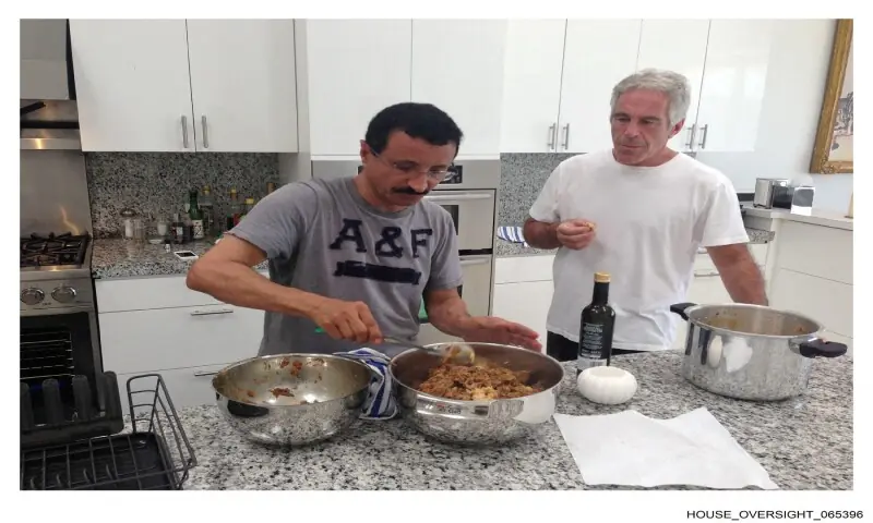 Late financier and convicted sex offender Jeffrey Epstein and Sultan Ahmed bin Sulayem, Emirati businessman and Chairman and Group CEO of DP World, are seen in this undated handout image from the Epstein estate released by Democrats on the House Oversight Committee in Washington, DC, US, on December 18, 2025. &mdash;Reuters