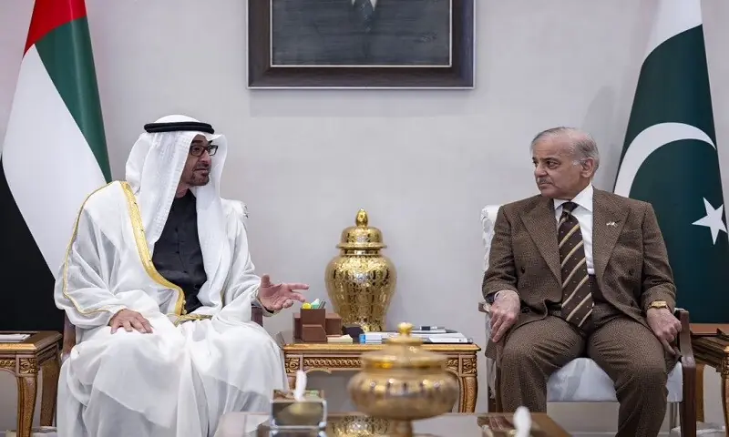 Prime Minister Shehbaz Sharif meets the UAE President Mohammed bin Zayed al-Nahyan in Islamabad on 26 December 2025. — Mohammed bin Zayed X