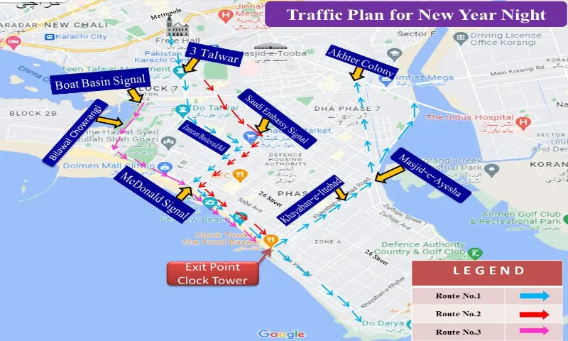 Traffic managemetn plan issued by the office of DIG Traffic Polcie, Karachi. —  Karachi Traffic Police