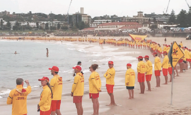 Australian lifeguards fall silent for Bondi beach victims