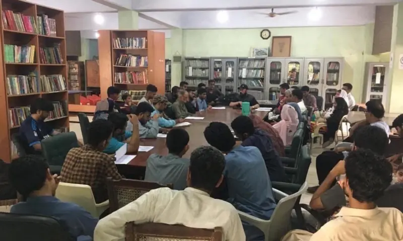A snapshot of literary circles organised at the Mulla Fazil Library.