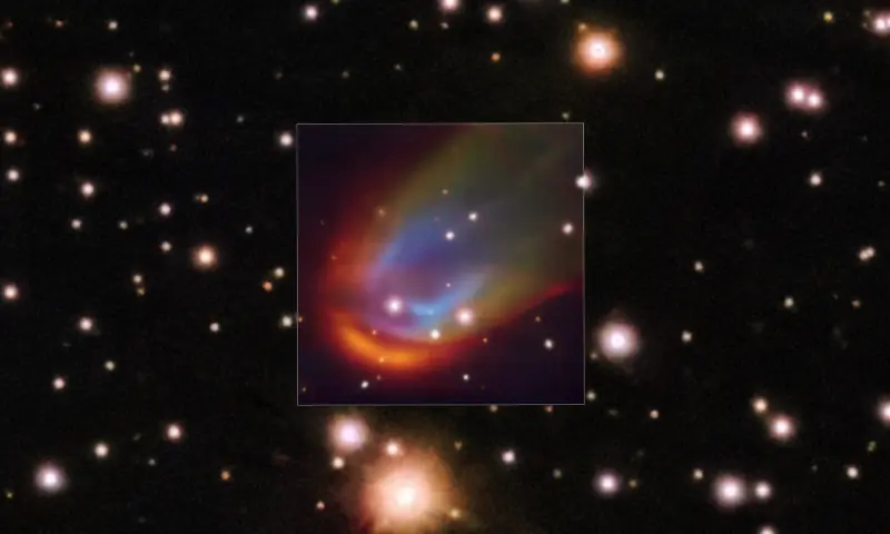 Astronomers spot white dwarf star creating a colourful shockwave