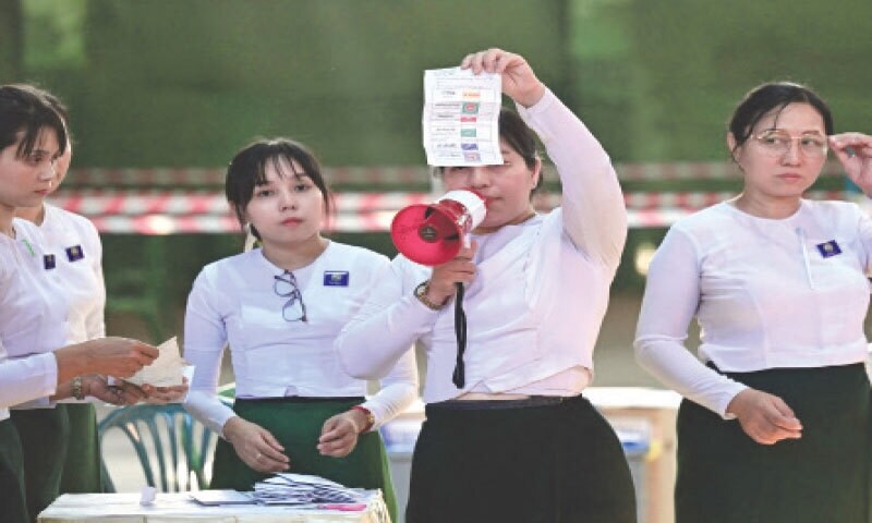 Myanmar’s junta allies head for landslide election win