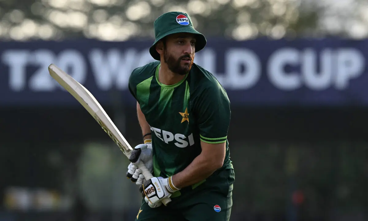  Pakistan&rsquo;s captain Salman Agha bats during a training session before the start of the 2026 ICC Men&rsquo;s T20 Cricket World Cup group stage match between Pakistan and USA at the Sinhalese Sports Club (SSC) Ground in Colombo on February 10, 2026. &mdash; AFP 