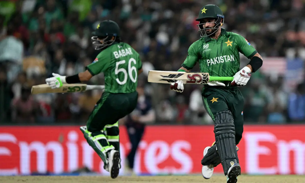  Pakistan&rsquo;s Sahibzada Farhan (R) and Babar Azam run between the wickets during the 2026 ICC Men&rsquo;s T20 Cricket World Cup group stage match between Pakistan and USA at the Sinhalese Sports Club (SSC) Ground in Colombo on February 10, 2026. &mdash; AFP 