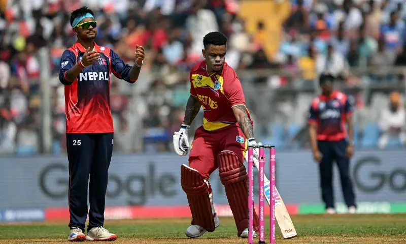 West Indies beat Nepal to become first team into T20 World Cup Super Eights
