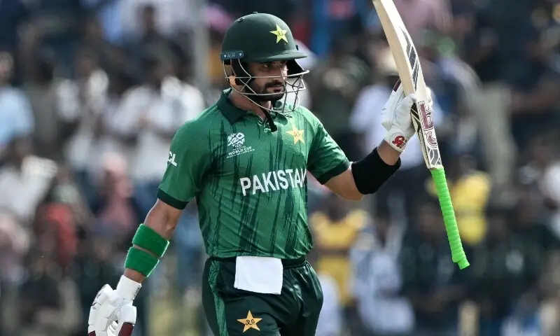 Pakistan&rsquo;s Sahibzada Farhan celebrates after scoring a half-century (50 runs) during the 2026 ICC Men&rsquo;s T20 Cricket World Cup group stage match between Pakistan and Namibia at the Sinhalese Sports Club (SSC) Ground in Colombo on February 18, 2026. &mdash; AFP